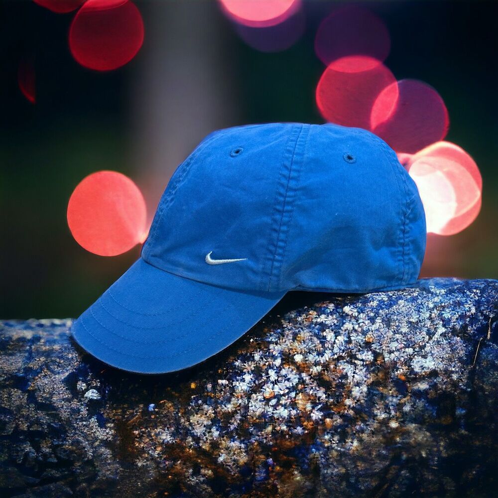 Vintage Nike Tennis Running Hat Royal Blue White Swoosh